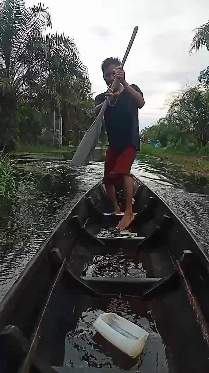 cara mendayung sampan 