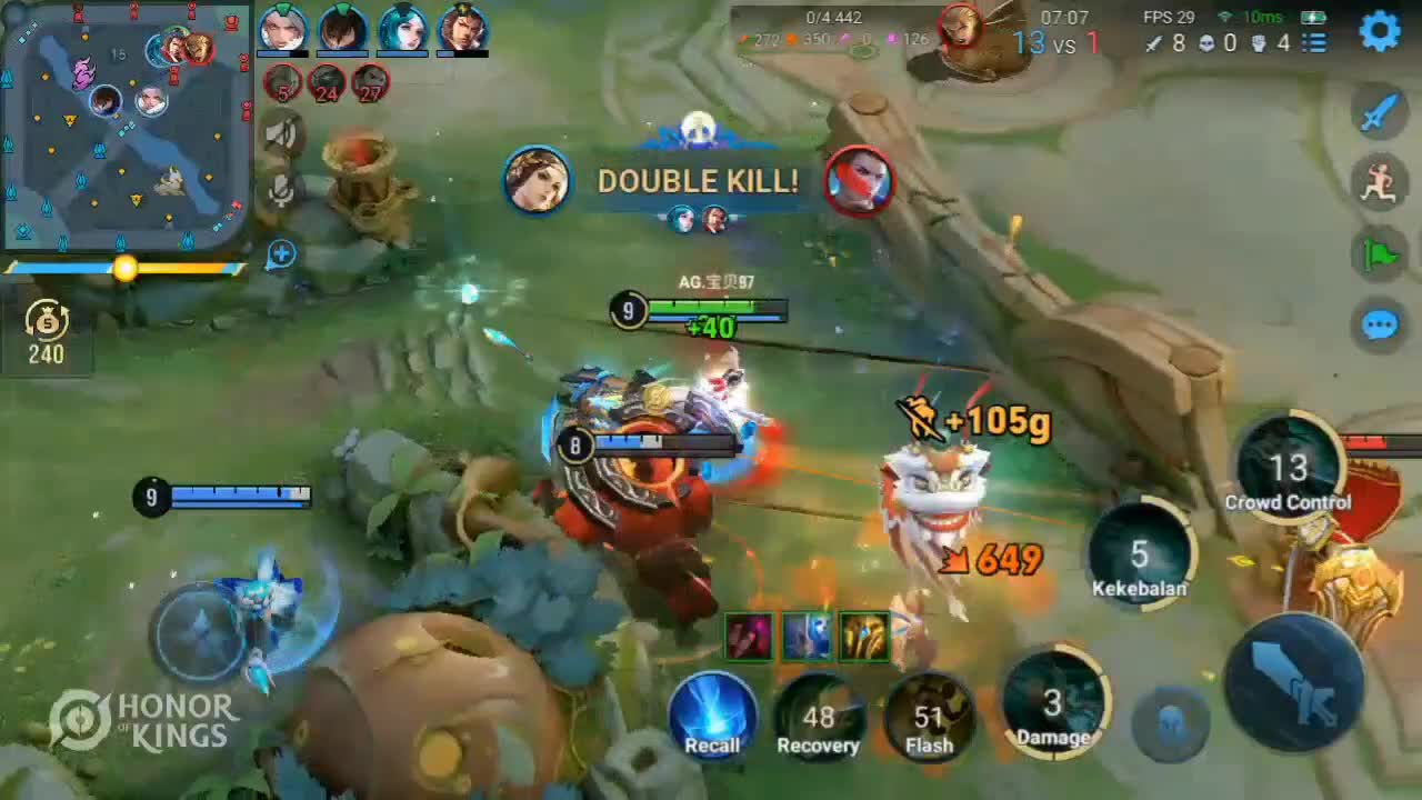 Moment Quadra Kill Qonsort Yu Honor Of King Global #honorofkings  #kingsofglory #王者荣耀