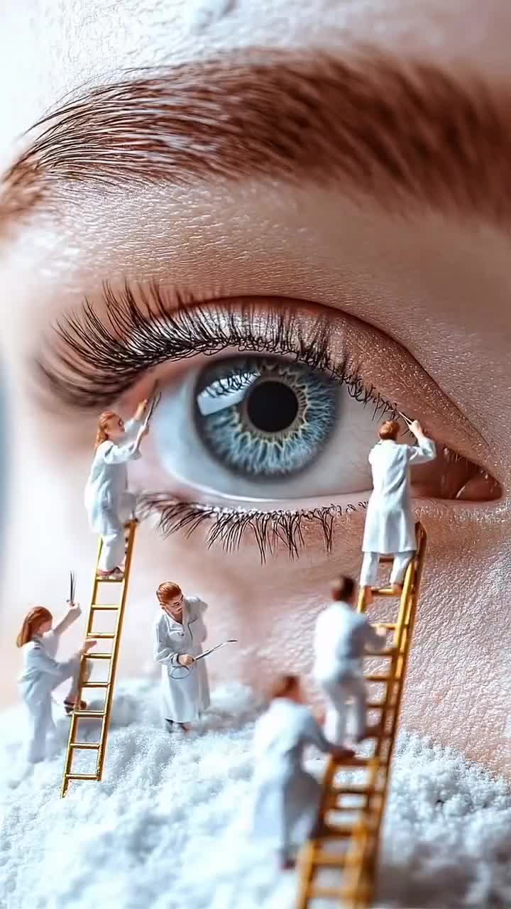 POV: tiny humans working overtime just to keep my eyes slayin’ 👁️✨  #AI  #animasi #3D #statisfying 