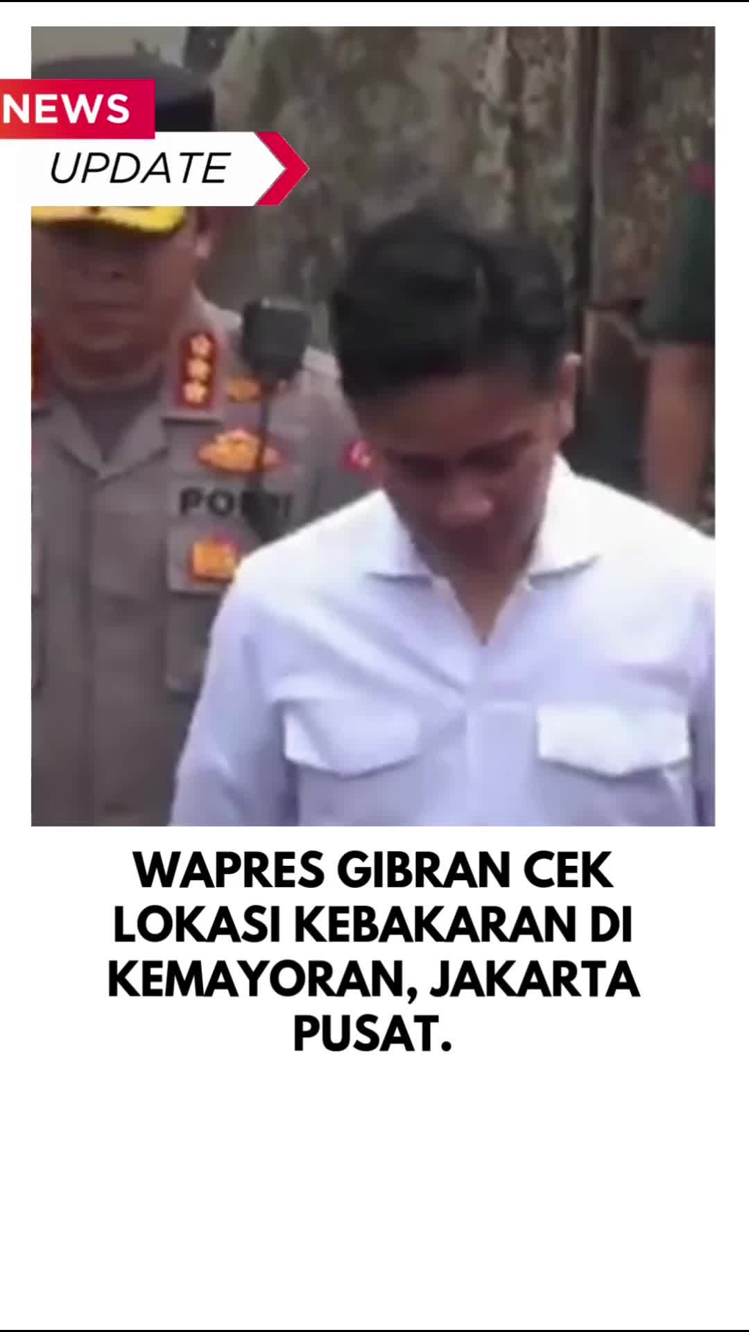 Wapres Gibran Cek Lokasi Kebakaran di Kemayoran, Jakarta Pusat.
