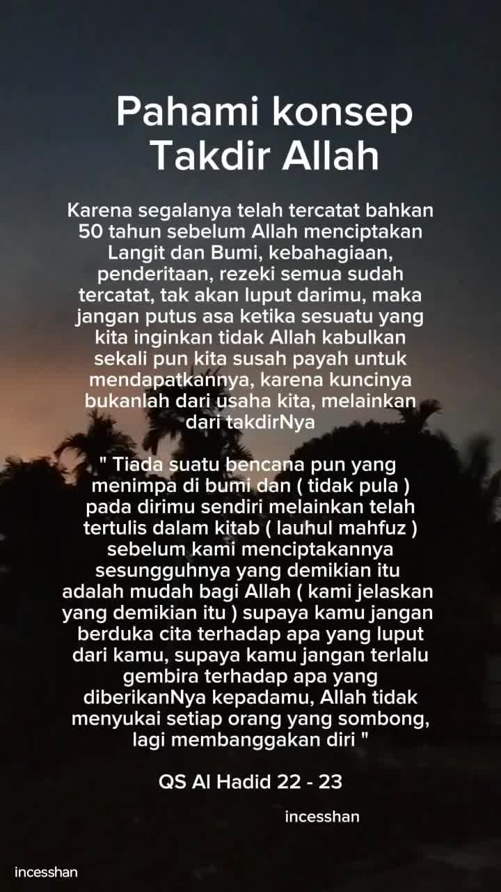 pahami konsep takdir Allah 
 #takdir  #fyp 