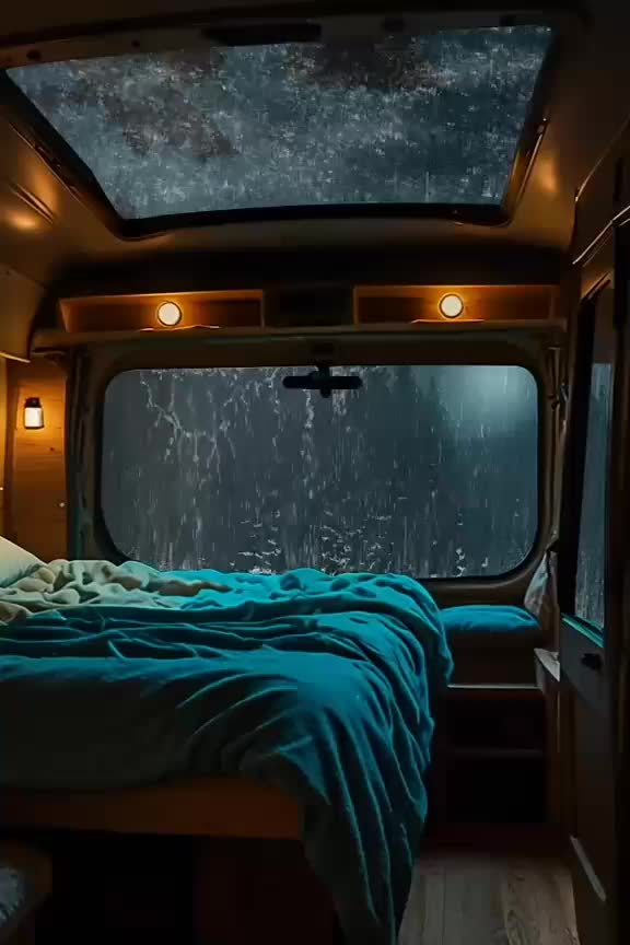 hujan di cabin mobil  #rain 