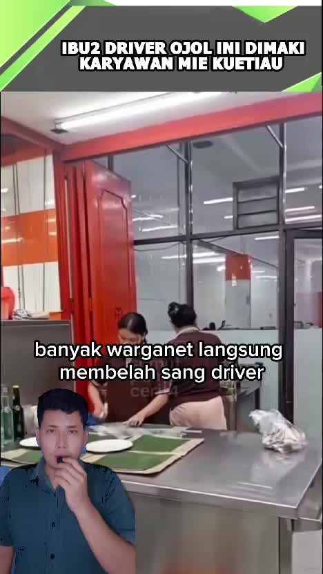 ibu - ibu driver Ojol di Maki Karyawan Mie Kuetiau di Medan.  #videoedukasi 