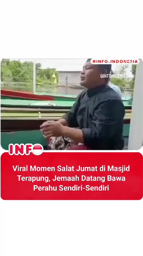 Jum'at 2 Febuari 2024 momen jamaah datang sholat Jum'at bawa perahu sendiri 